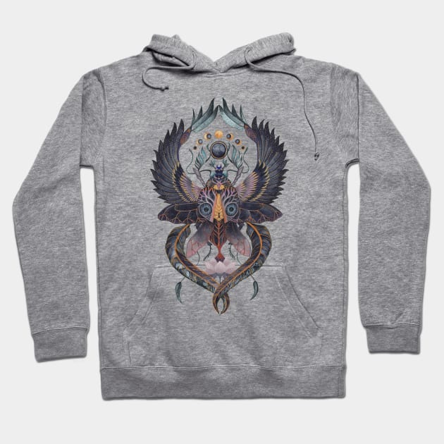 Scarab Gud Luck Wings Beetle Hoodie by ruta13art